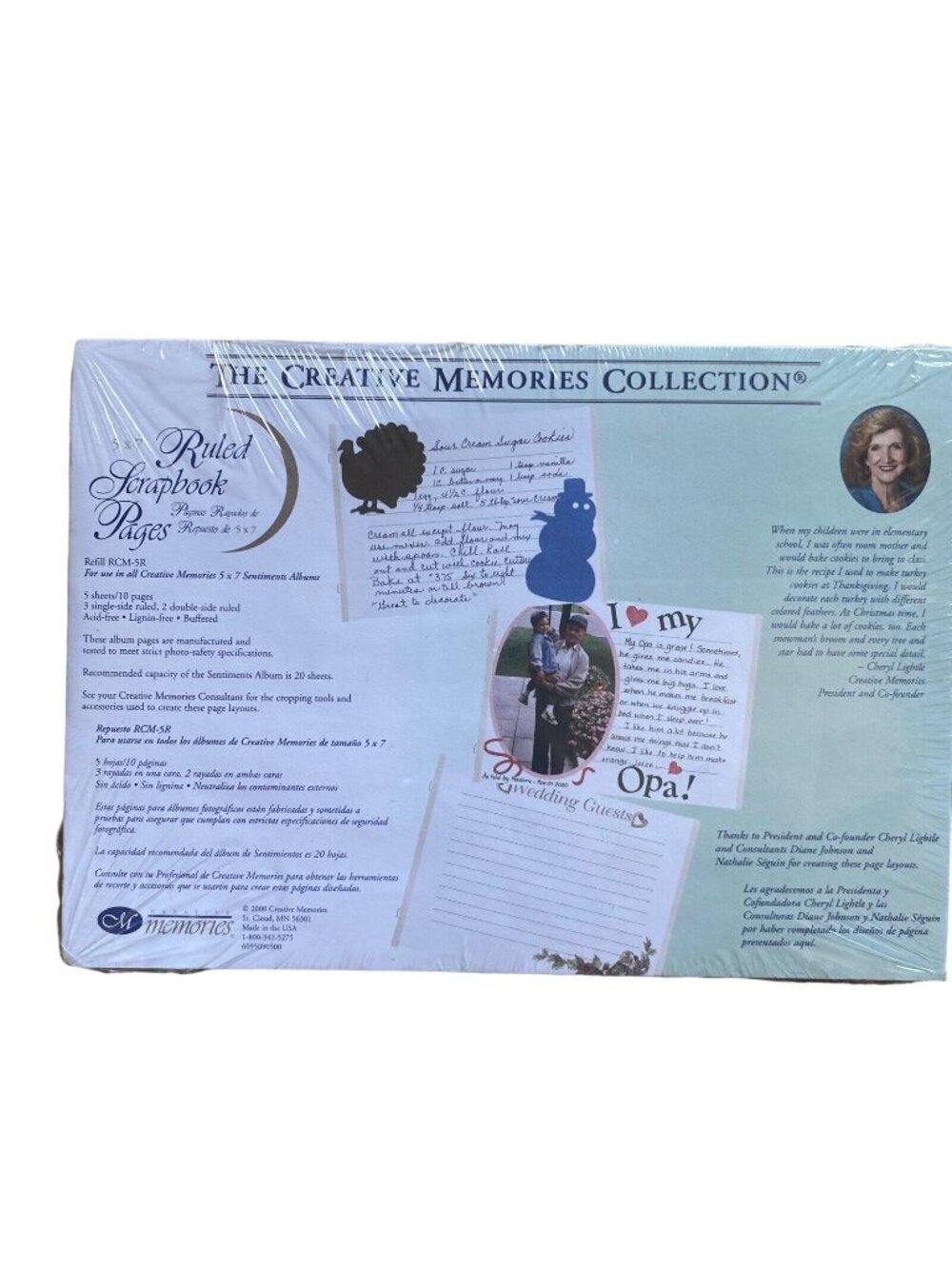 NIP Creative Memories 5 X 7 ruled Scrapbook Pages White 10 pages (5 sheets) NEW